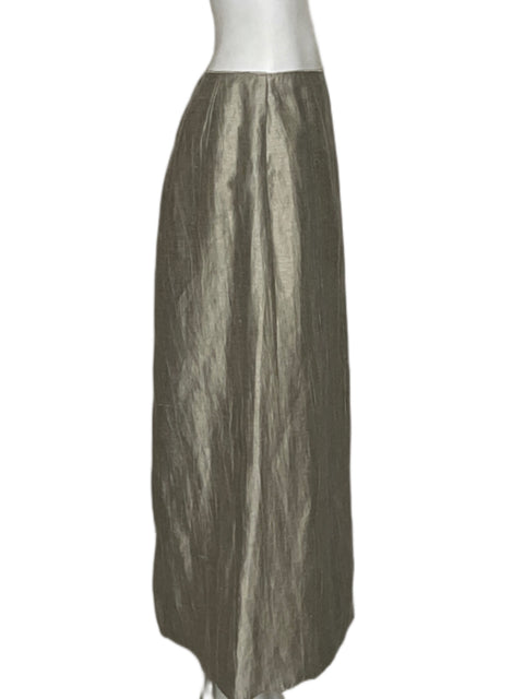 Falda Massimo Dutti Midi Liso Beige - Talla M