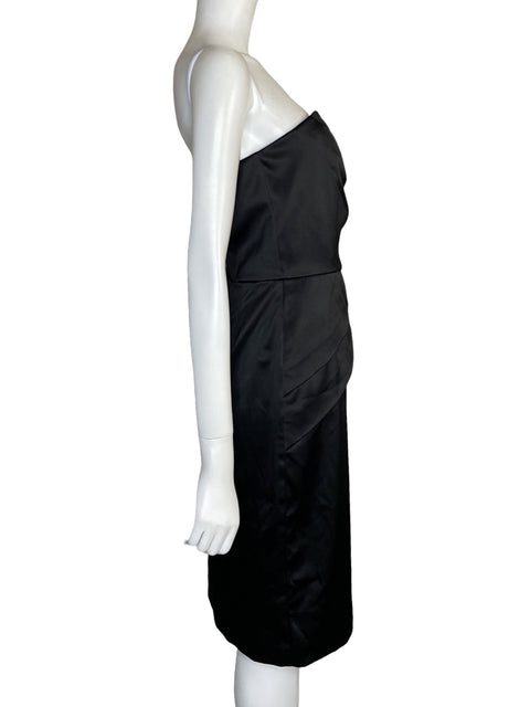 Vestido White House Black Market Strapless Drapeado Negro - Talla 10
