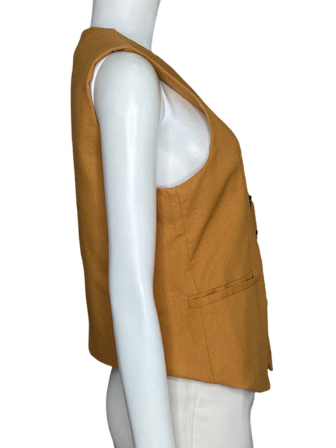 Chaleco Tesoro Tps Bolsillos Asimétrico Amarillo - Talla M