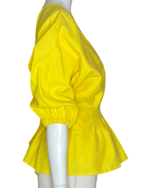 Blusa Banana Republic Liso Cruzado Amarillo - Talla XS