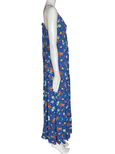 Vestido Tesoro Tps Estampado Maxi Azul - Talla S
