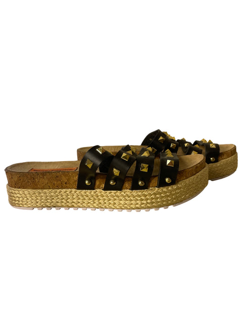Zapato Mercedes Campuzano Plataforma Tachas Negro - Talla 38