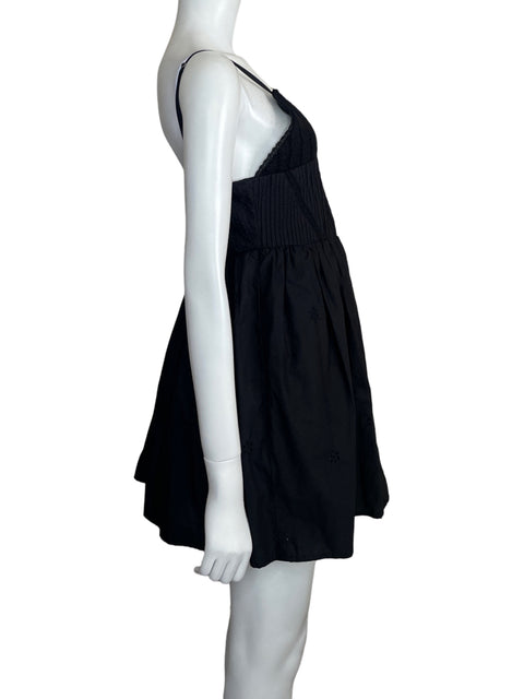 Vestido Zara Encaje Mini Tiras Negro - Talla L