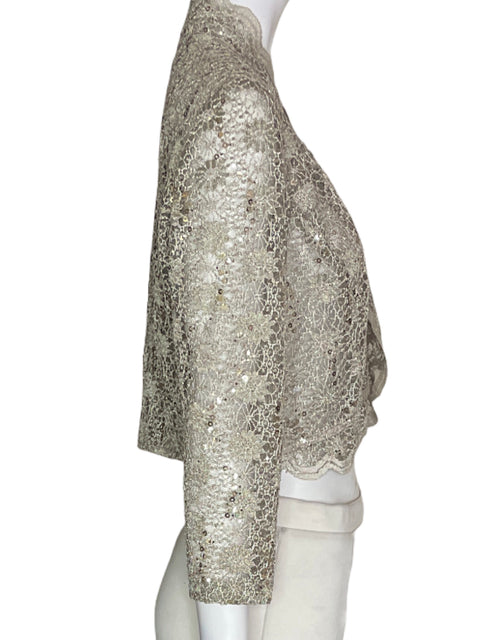 Chaqueta R&m Richards Lentejuelas Tejidos Marrón - Talla M
