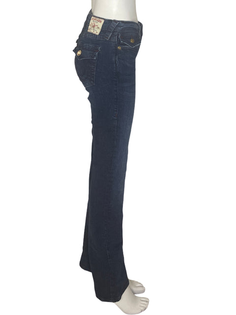 Pantalón Becca Mid Rise Bootcut Recto Wide-leg Azul - Talla 27