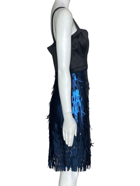 Vestido Guess Lentejuelas Midi Azul - Talla 6