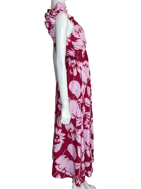 Vestido Merc Maxi Floral Rosado - Talla M