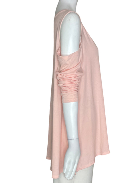 Blusa Authentic American Shoulders out Suelto Rosado - Talla XL