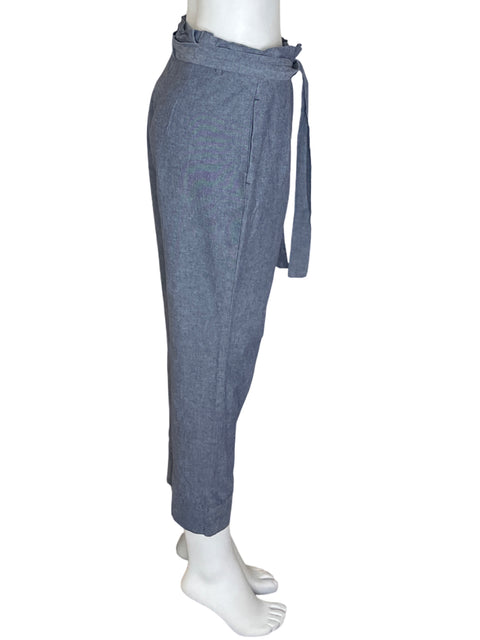 Pantalón Zara Recto Liso Azul - Talla S