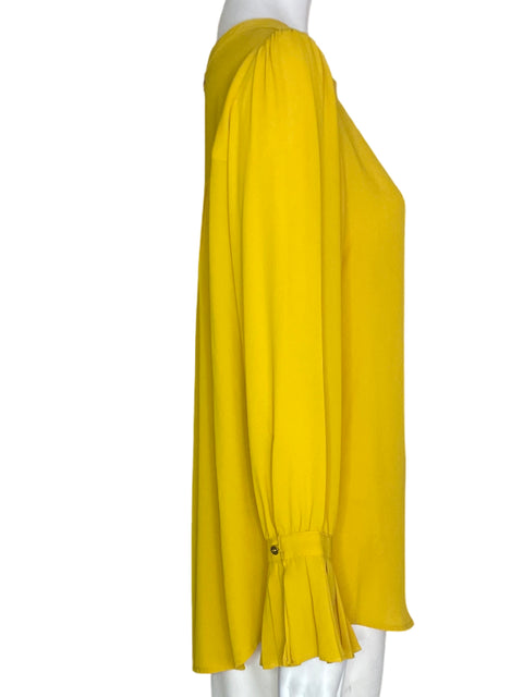 Blusa Loft Liso Plisado Amarillo - Talla M