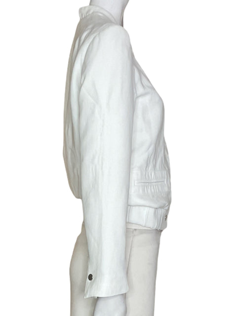 Chaqueta Zara Basic Liso Manga larga Blanco - Talla S