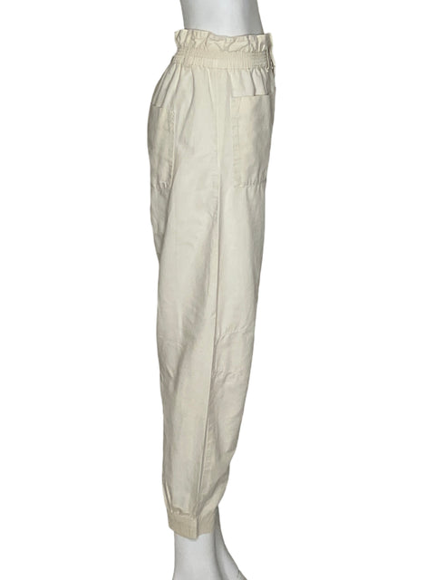 Pantalón Zara Paper bag Liso Beige - Talla 4