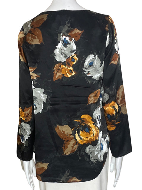 Blusa Whbm Estampado Cuello v Negro - Talla XXS