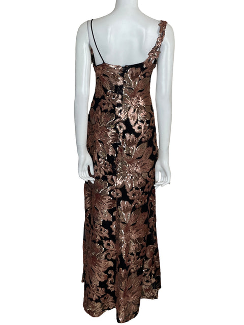 Vestido De Fiesta Vasquez & García Maxi Lentejuelas Negro - Talla M