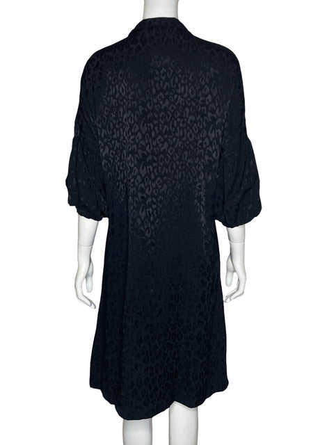 Vestido Azulu Midi Estampado Negro - Talla L