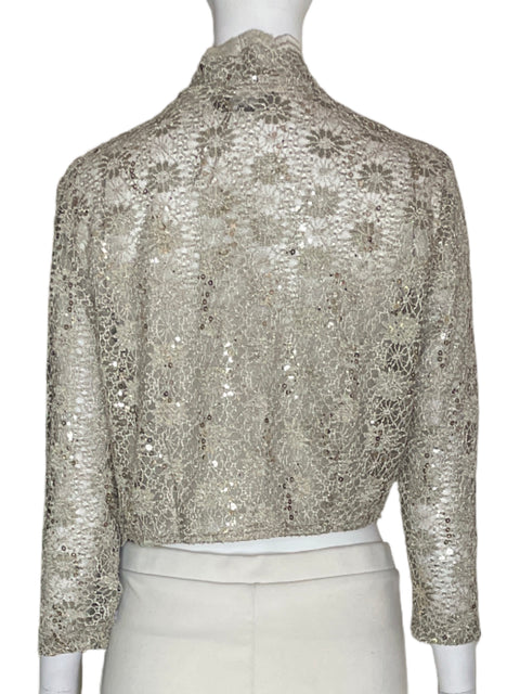 Chaqueta R&m Richards Lentejuelas Tejidos Marrón - Talla M