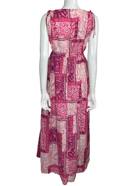 Vestido Zara Cut-out Patchwork Rosado - Talla L