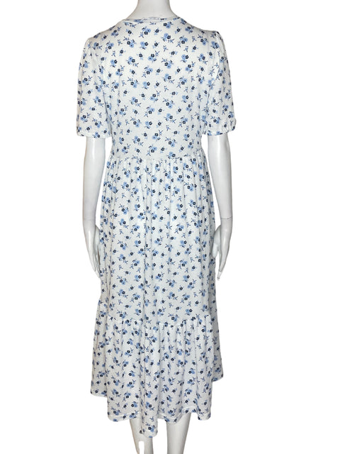Vestido Stradivarius Estampado flores Manga corta Azul - Talla M