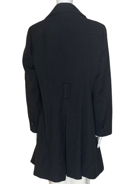Chaqueta Zara Botones Cruzado Fajon Negro - Talla L