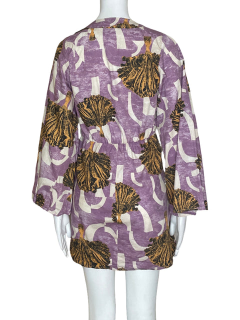 Vestido Tennis Mini Estampado Morado - Talla XS