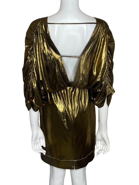 Vestido Duma & Co Gema Metalizado Dorado - Talla M