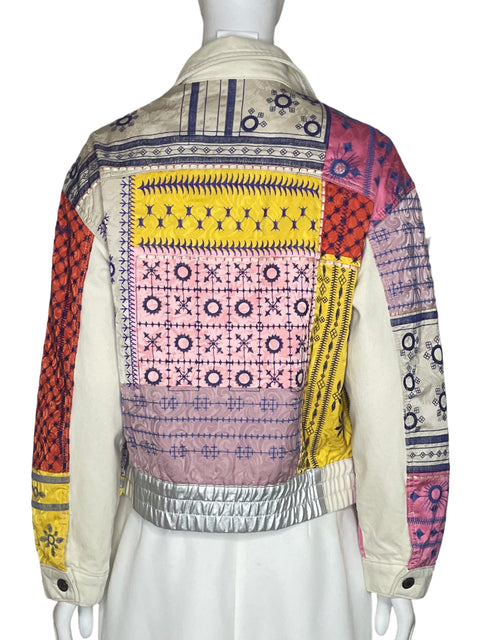 Chaqueta Desigual Texturizado Ajustado Beige - Talla L