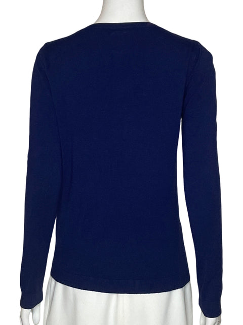 Cardigan Tesoro Tps Liso Acanalado Azul - Talla M