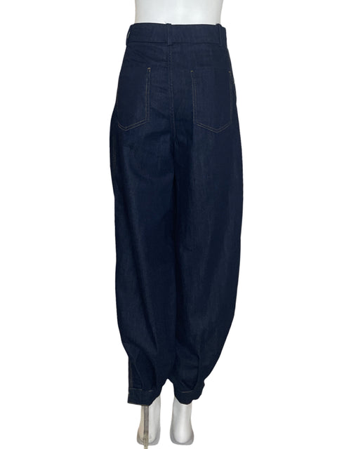 Pantalón Zara Globo Pinzas Azul - Talla XS