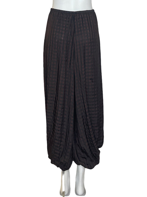 Pantalón Zara Cuadros Globo Marrón - Talla XS