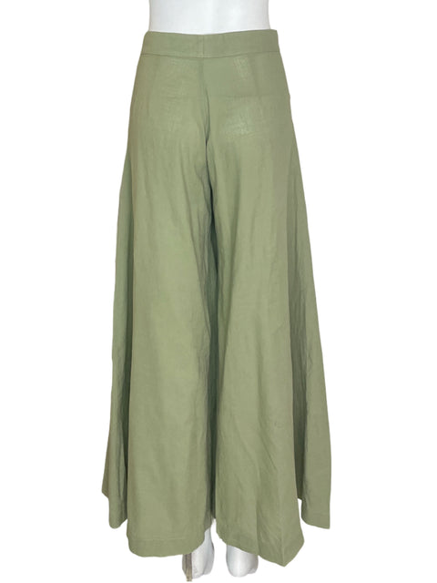 Pantalón Champleve Recto Palazo Verde - Talla S