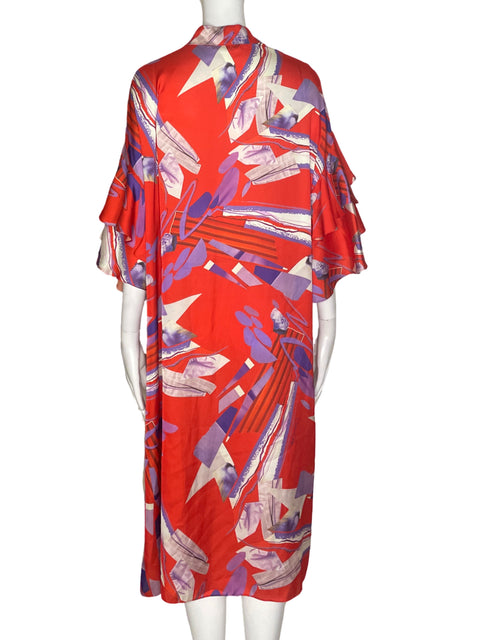 Vestido Carolina Estefan Midi Estampado Rojo - Talla S