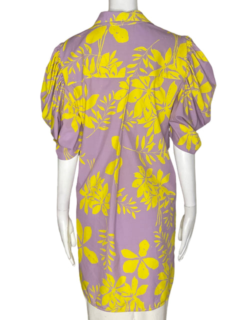 Vestido Molimol Estampado Abullonado Morado - Talla L
