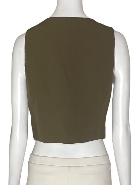 Chaqueta Zara Sin mangas Botones Verde - Talla S
