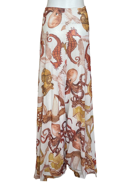 Pantalón Farm Palazo Estampado Marrón - Talla XL