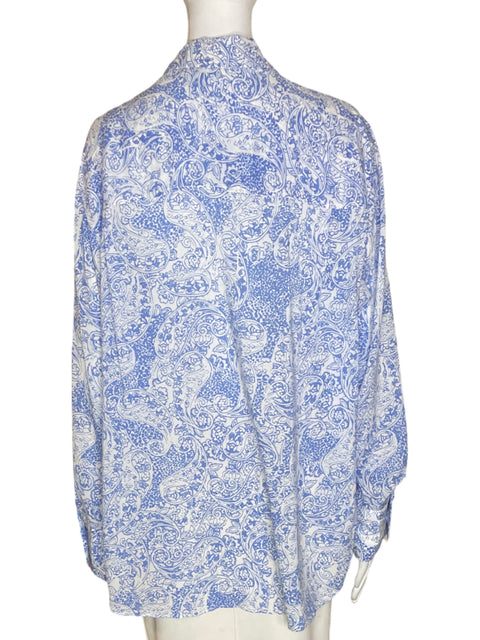 Blusa Zara Estampado Manga larga Azul - Talla XL