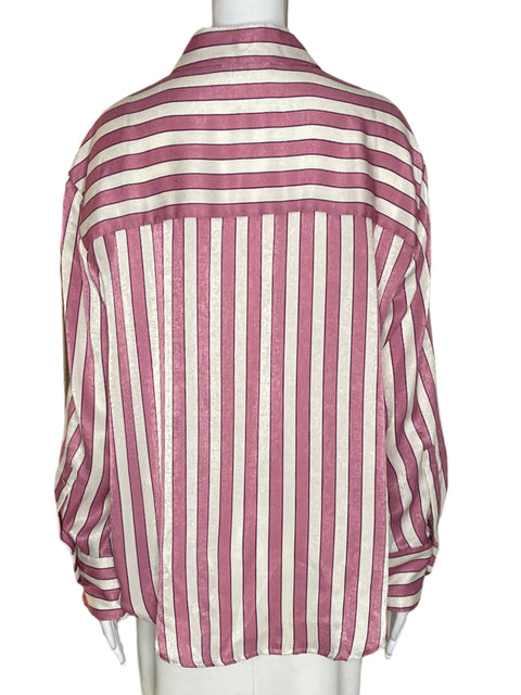 Blusa Zara Rayas Manga larga Rosado - Talla XL