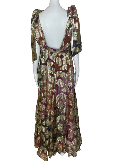 Vestido Farm Estampado Maxi Rojo - Talla L