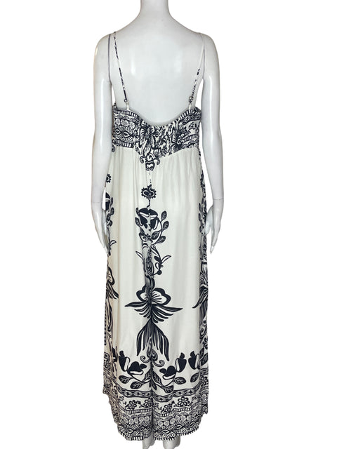 Mono Farm Estampado flores Tiras Negro - Talla XL