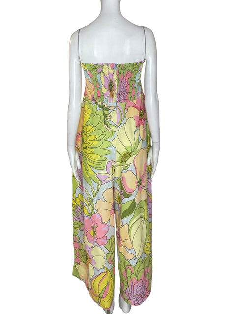 Romper Farm Strapless Palazo Verde - Talla XL