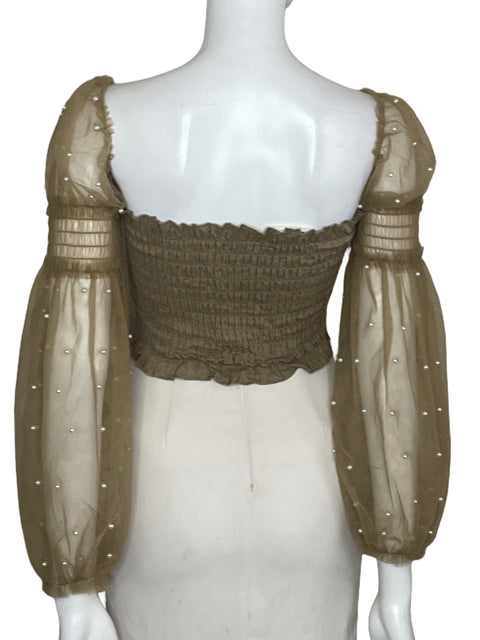 Top Kaval Crop Perlas Marrón - Talla XS