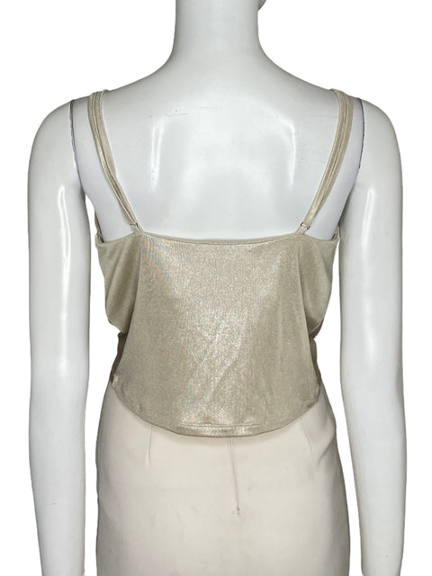 Top Studio F Nudo Metalizado Dorado - Talla XS