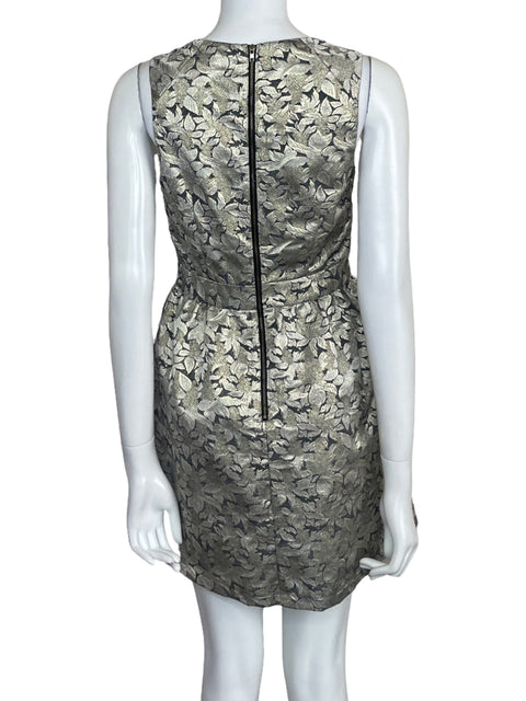 Vestido Under Skies Jacquard Mini Dorado - Talla S
