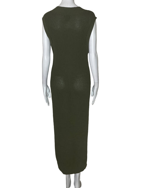 Vestido Massimo Dutti Tejido Sin mangas Verde - Talla S