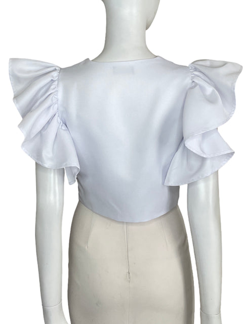 Top Preta Vuelos Crop Blanco - Talla S
