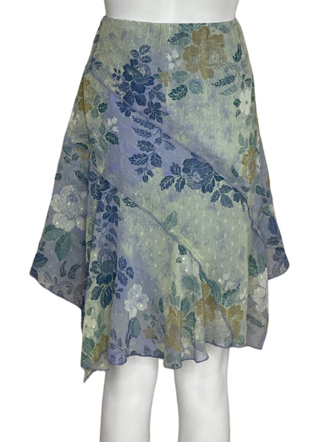 Falda Free People Mini Asimétrica Verde - Talla M