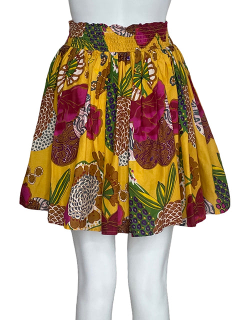 Falda Letwebe Estampada Fluida Amarillo - Talla S