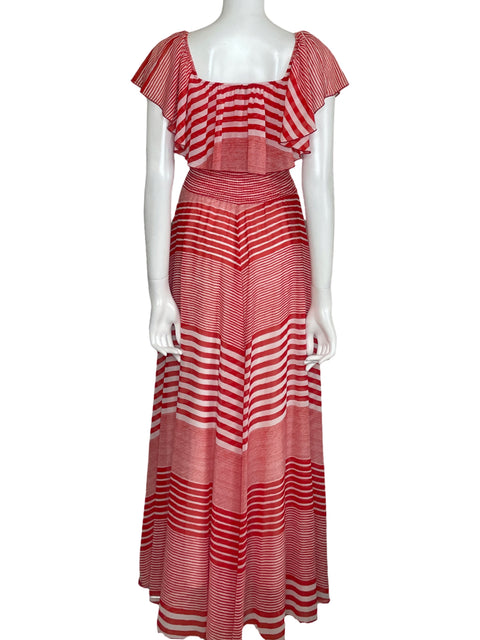 Vestido Va Va Voom Maxi Rayas Rojo - Talla XS