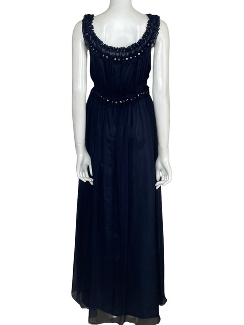 Vestido Aryn K Maxi Sin mangas Azul - Talla L