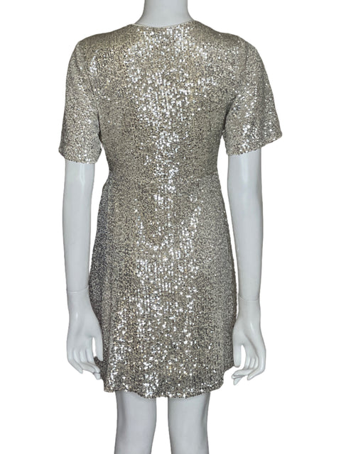 Vestido She+sky Lentejuelas Mini Plateado - Talla S