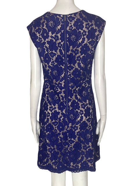 Vestido Vince Camuto Troquelado Sin mangas Azul - Talla 4
